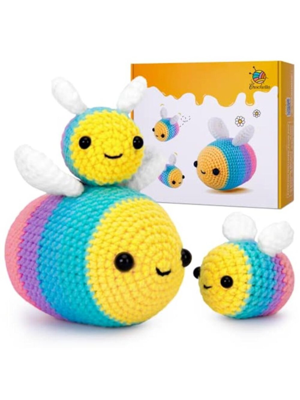Crochet Kit Beginners Adults Bee Amigurumi DIY Yarn Starter Set Learn Crochet